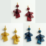 Pierced Earrings「Houseki ni Ribbon(Ribbon with Jewel)」3colors