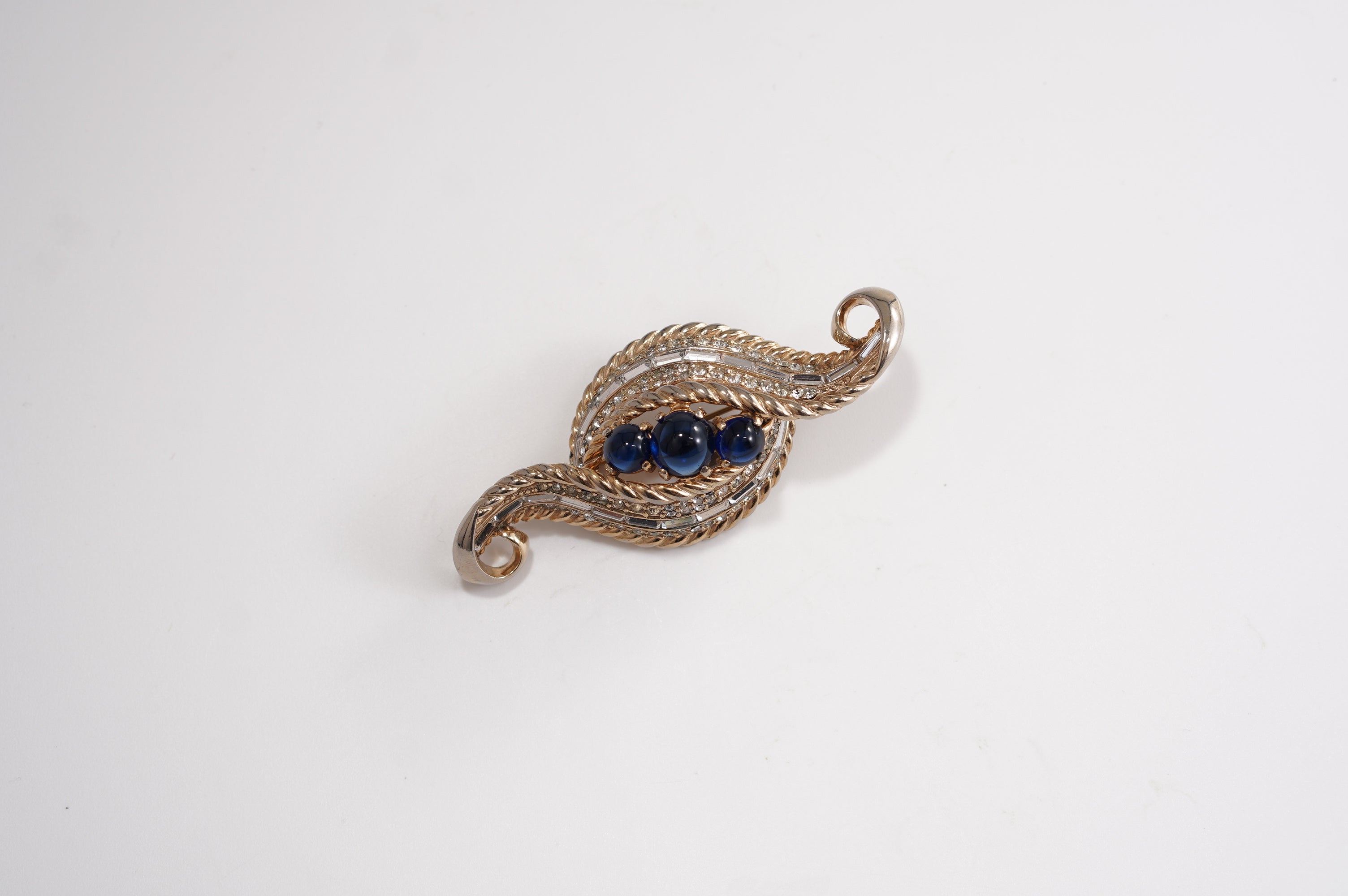 Schiaparelli(スキャパレッリ)コバルトブルーガラスブローチ /ヴィンテージ・コスチュームジュエリー