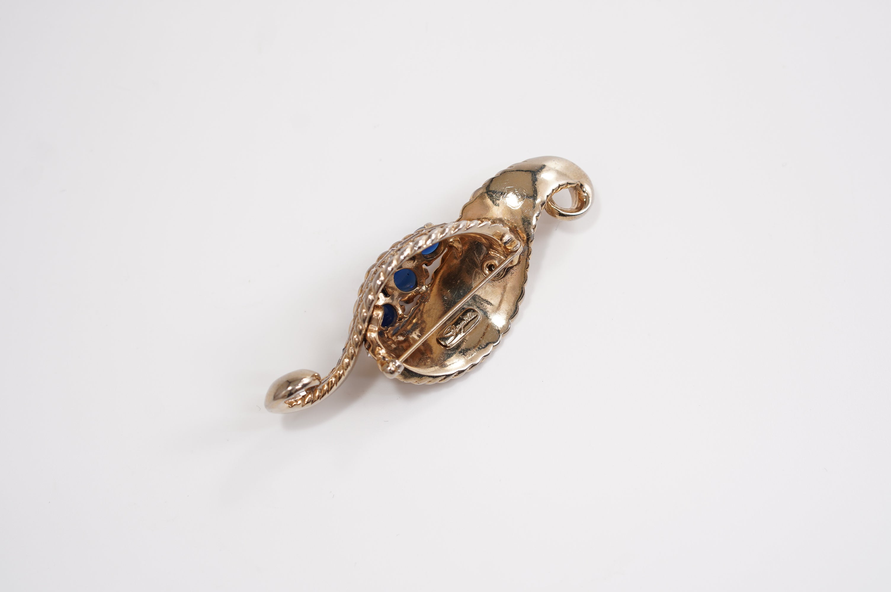 Schiaparelli(スキャパレッリ)コバルトブルーガラスブローチ /ヴィンテージ・コスチュームジュエリー