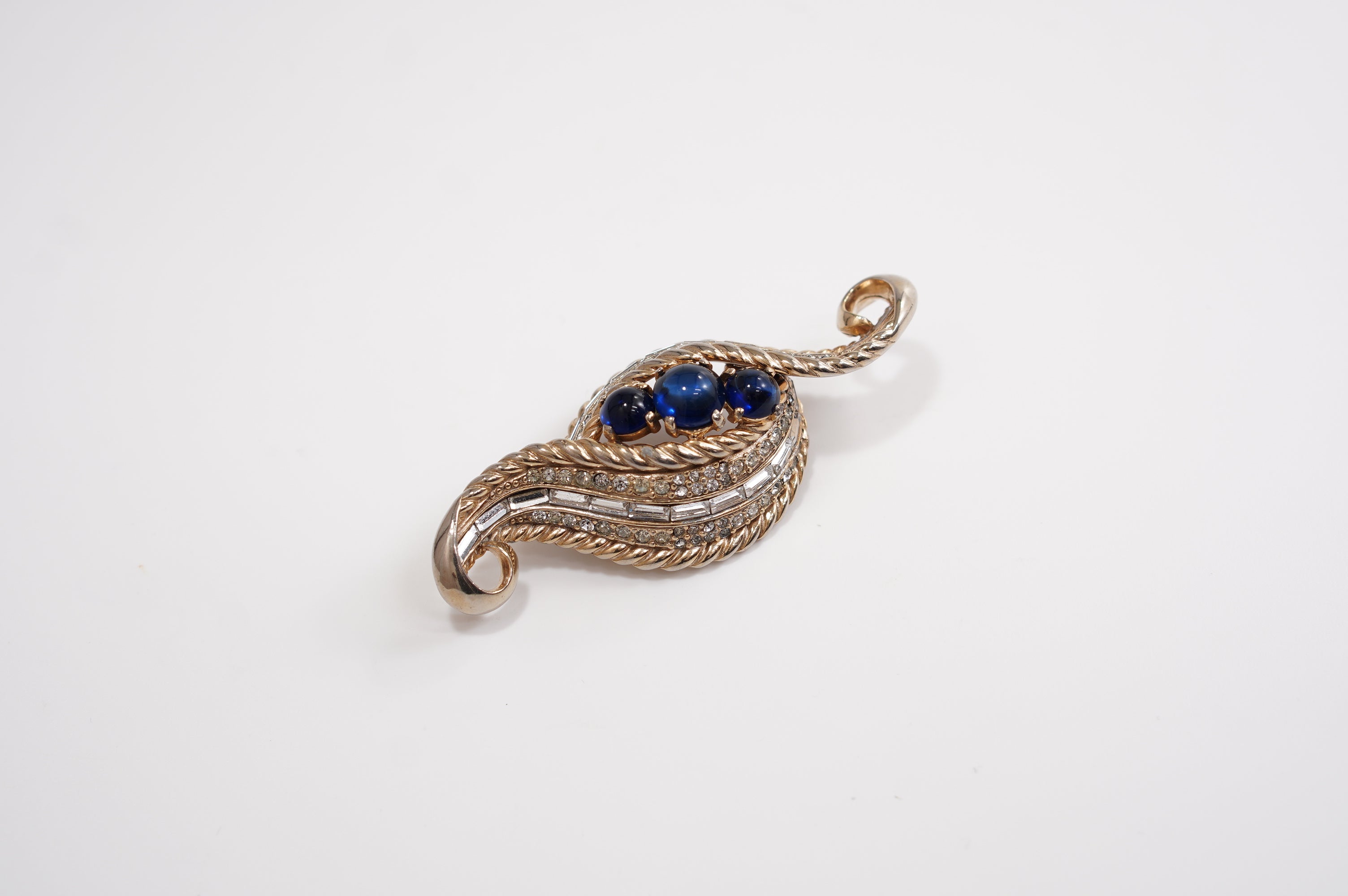 Schiaparelli(スキャパレッリ)コバルトブルーガラスブローチ /ヴィンテージ・コスチュームジュエリー