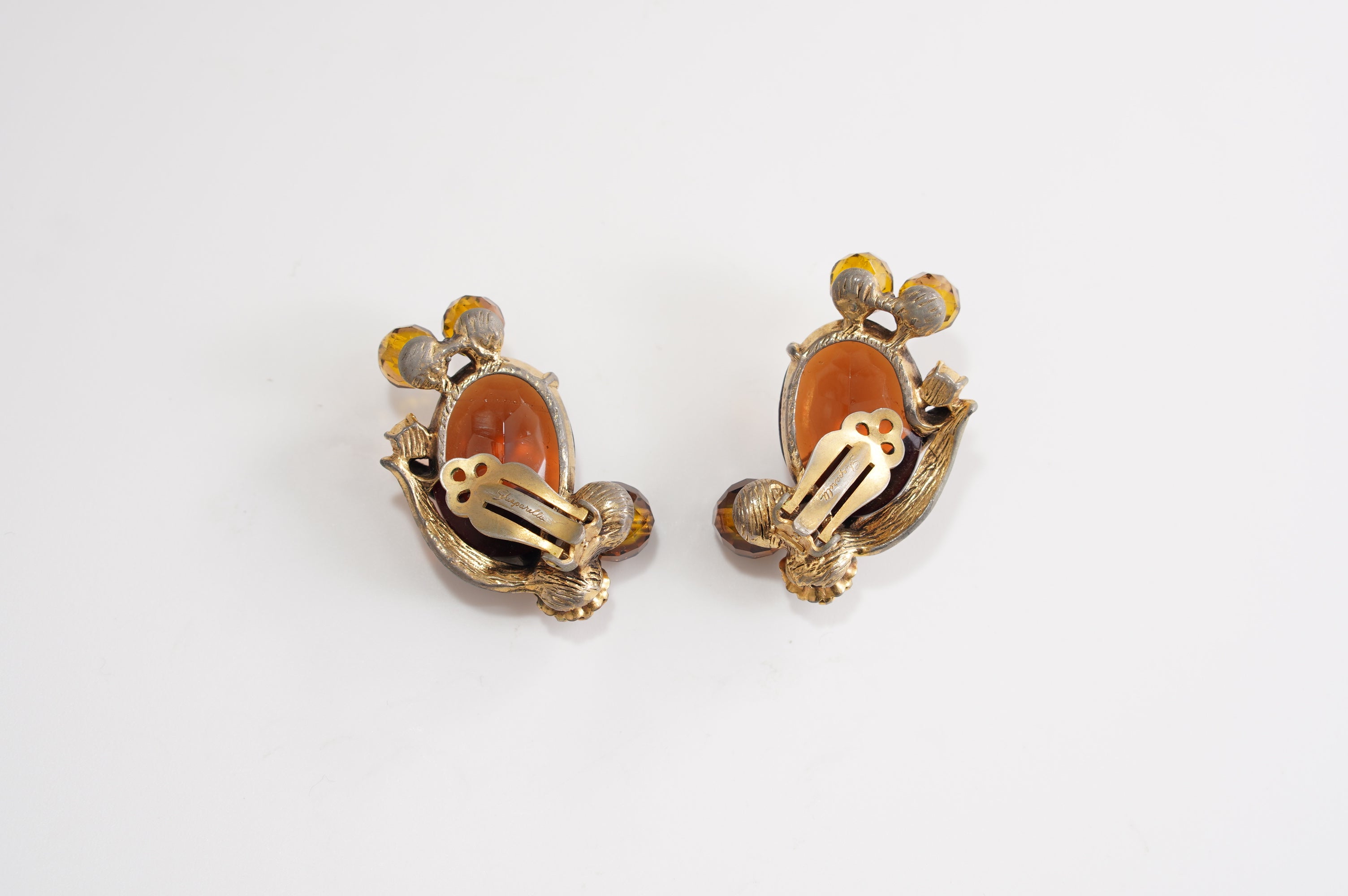 Schiaparelli(スキャパレッリ)ブラウン ブレスレット イヤリング セット/ヴィンテージ・コスチュームジュエリー