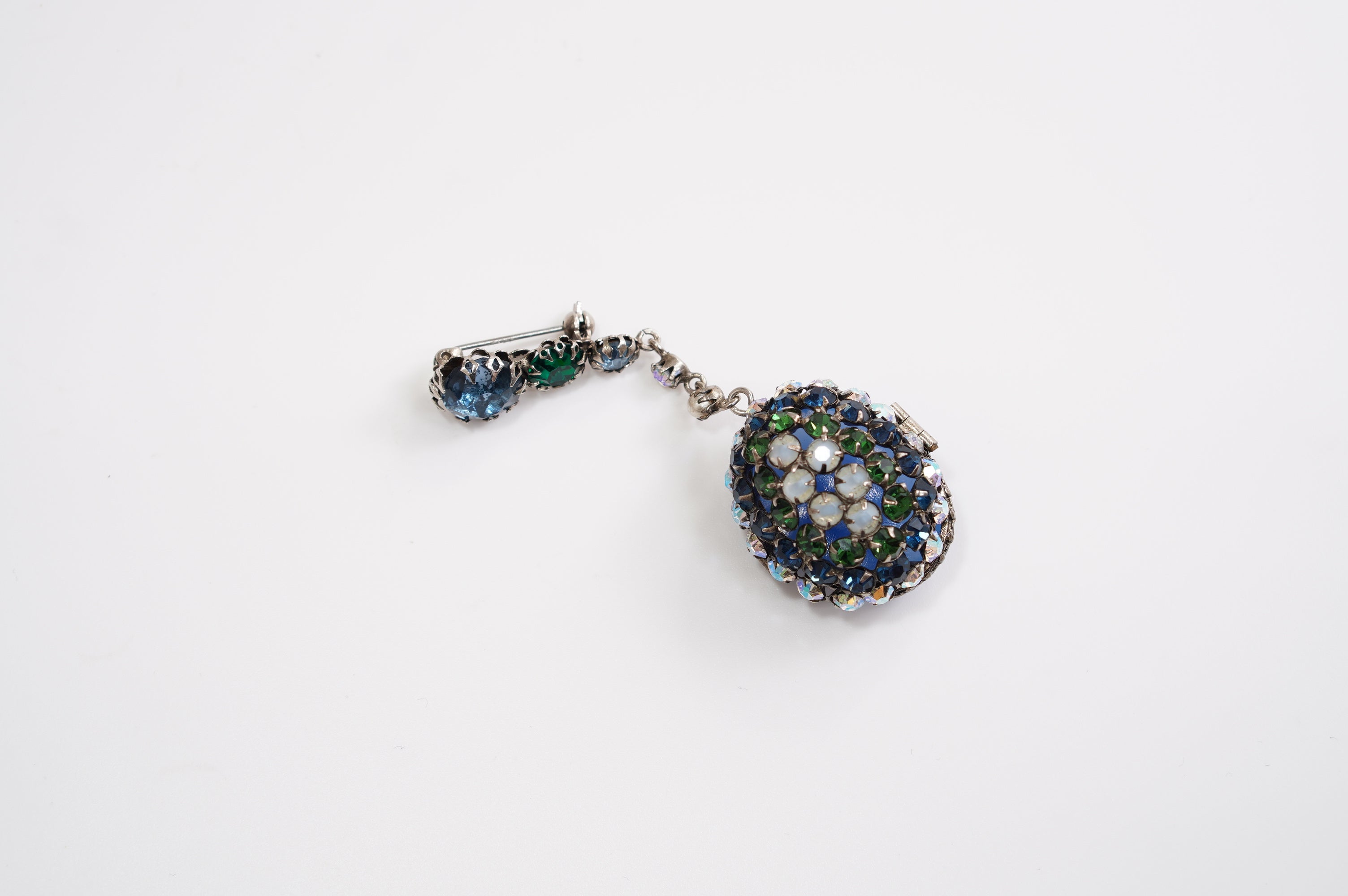 Schiaparelli(スキャパレッリ)ブルー エッグ ドロップ ブローチ/ヴィンテージ・コスチュームジュエリー