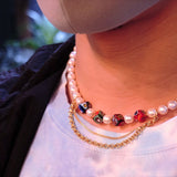 Dado×Pearl×Chain Necklace(Short)