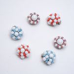 白ガラスビーズ イヤリング/ヴィンテージ・コスチュームジュエリー