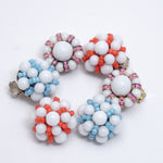 白ガラスビーズ イヤリング/ヴィンテージ・コスチュームジュエリー