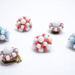 白ガラスビーズ イヤリング/ヴィンテージ・コスチュームジュエリー