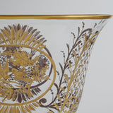 Oval Vase「Little Birds」Gravure/Gold paint