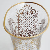 Oval Vase「Little Birds」Gravure/Gold paint