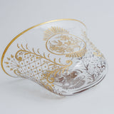 Oval Vase「Little Birds」Gravure/Gold paint