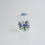 tea container with a lid「Bouquet」blue Flower