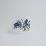 tea container with a lid「Bouquet」blue Flower