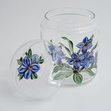 tea container with a lid「Bouquet」blue Flower