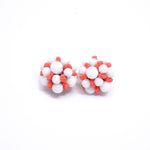 白ガラスビーズ イヤリング/ヴィンテージ・コスチュームジュエリー