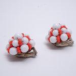 白ガラスビーズ イヤリング/ヴィンテージ・コスチュームジュエリー