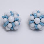 白ガラスビーズ イヤリング/ヴィンテージ・コスチュームジュエリー