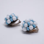 白ガラスビーズ イヤリング/ヴィンテージ・コスチュームジュエリー