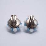 白ガラスビーズ イヤリング/ヴィンテージ・コスチュームジュエリー