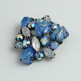 Blue lava rock Brooch