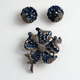 Philippe Flower Brooch/Earring SET