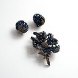 Philippe Flower Brooch/Earring SET