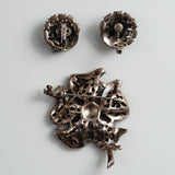 Philippe Flower Brooch/Earring SET