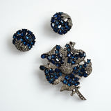 Philippe Flower Brooch/Earring SET