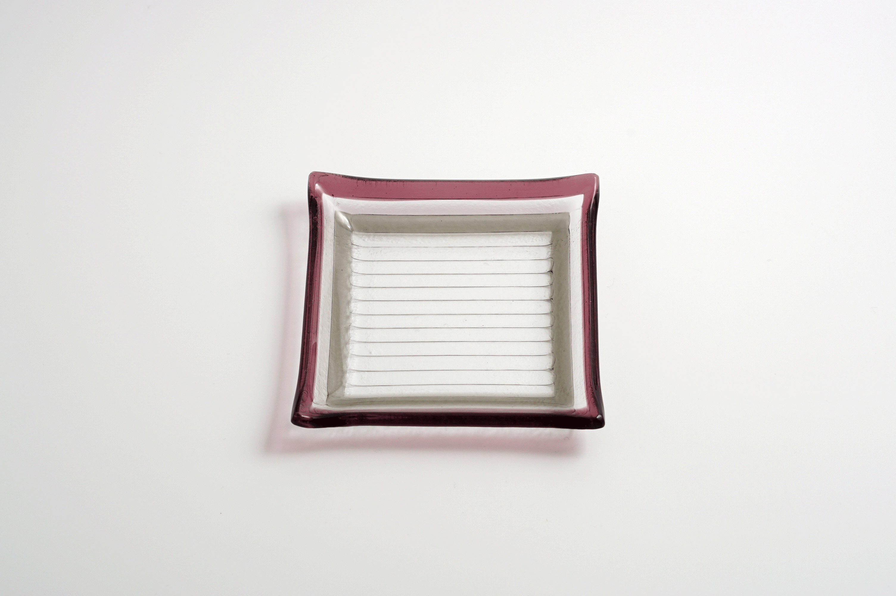 ムラーノガラス(ベネチアングラス)〈プレート/正角皿〉「彩かさね ムラーノガラス(ベネチアングラス)〈プレート/正角皿〉「彩かさね