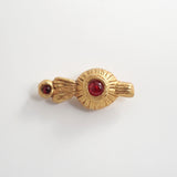 Brooch「Gold with Red Glass」