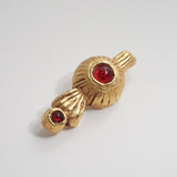 Brooch「Gold with Red Glass」
