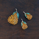 Brooch&Earring Set Lucite“Pear”