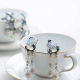Vintage Schiaparelli Clear Lava Rock Earrings