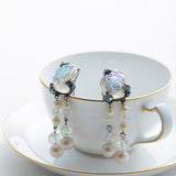 Vintage Schiaparelli Clear Lava Rock Earrings