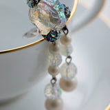 Vintage Schiaparelli Clear Lava Rock Earrings