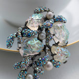 Vintage Schiaparelli Clear Lava Rock Brooch