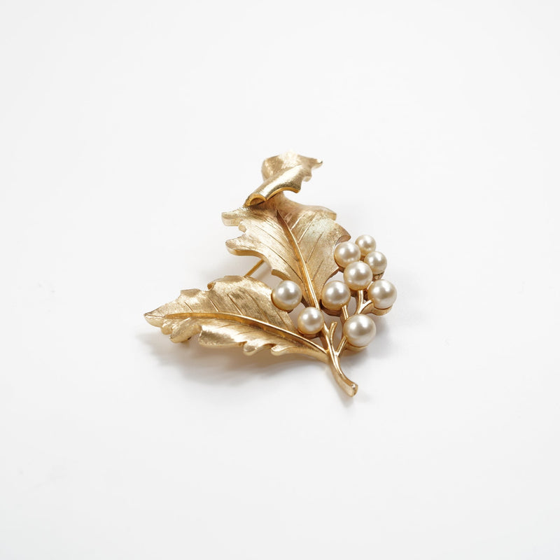 「Leaf with Pearl」BROOCH
