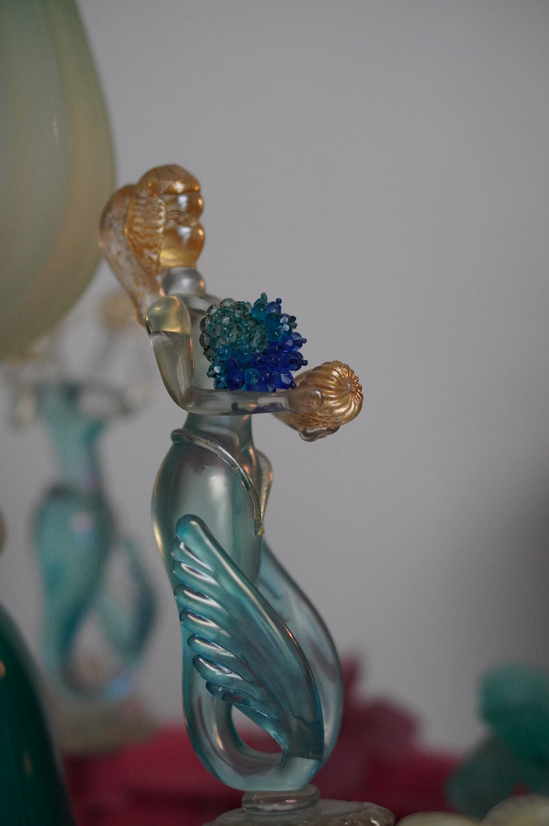 BLUE CRYSTAL CLUSTER CLIP EARRING