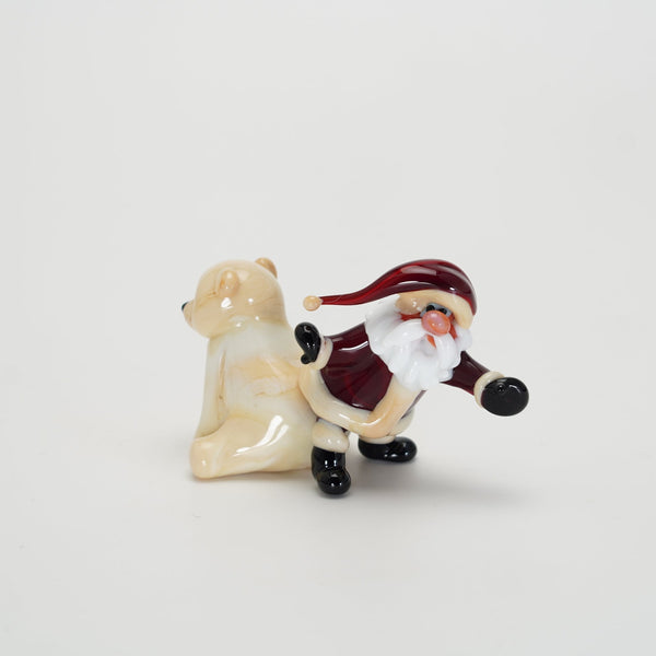 Santa Claus play with Polar Bear