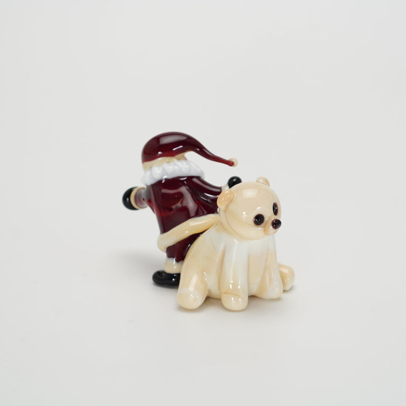 Santa Claus play with Polar Bear