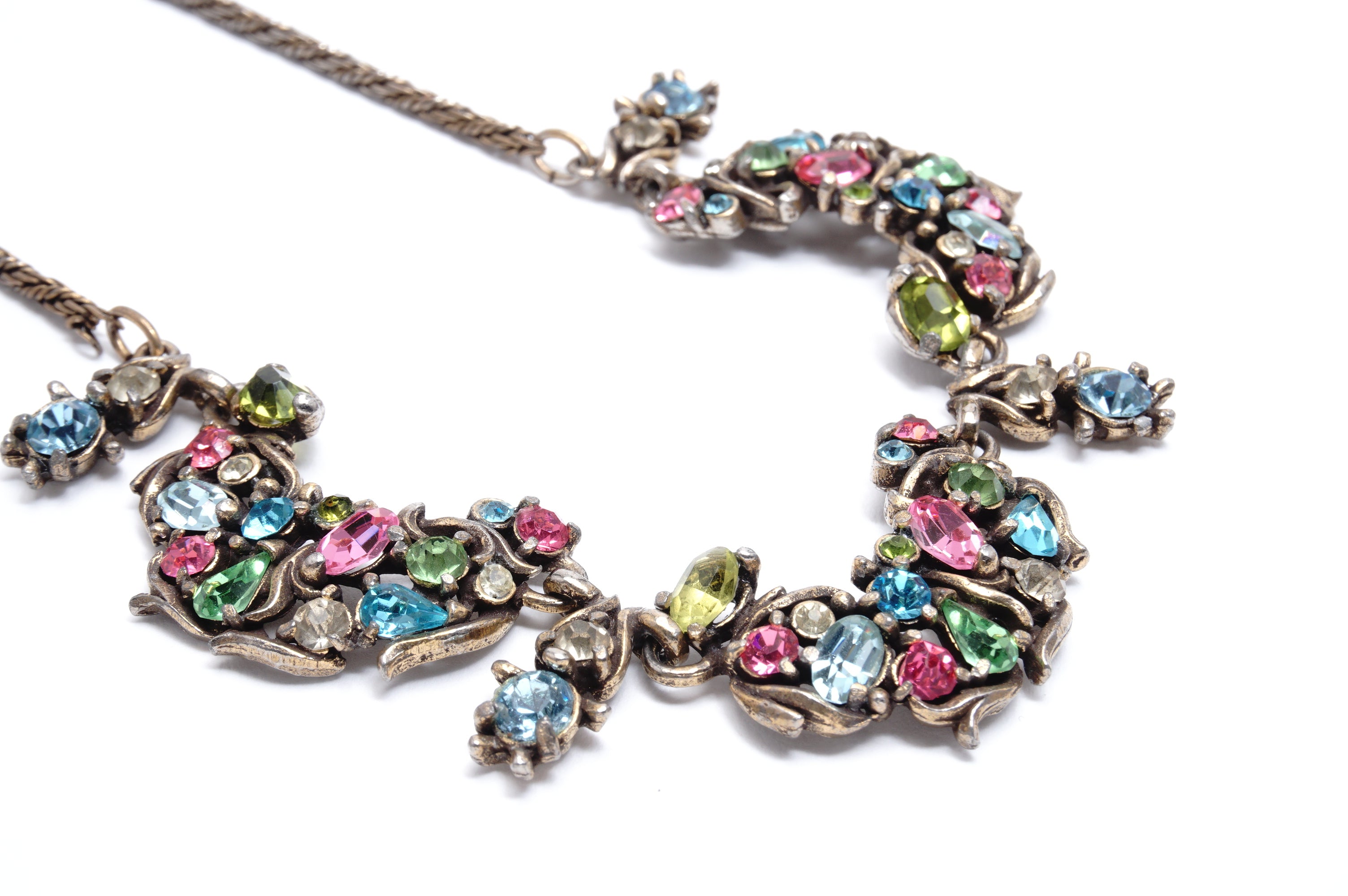 Hollycraft（ホリークラフト）カラーストーンネックレス／ヴィンテージ・コスチュームジュエリー