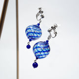 Earring「Shiratama no Osyare」［Blu/Oro Lace］