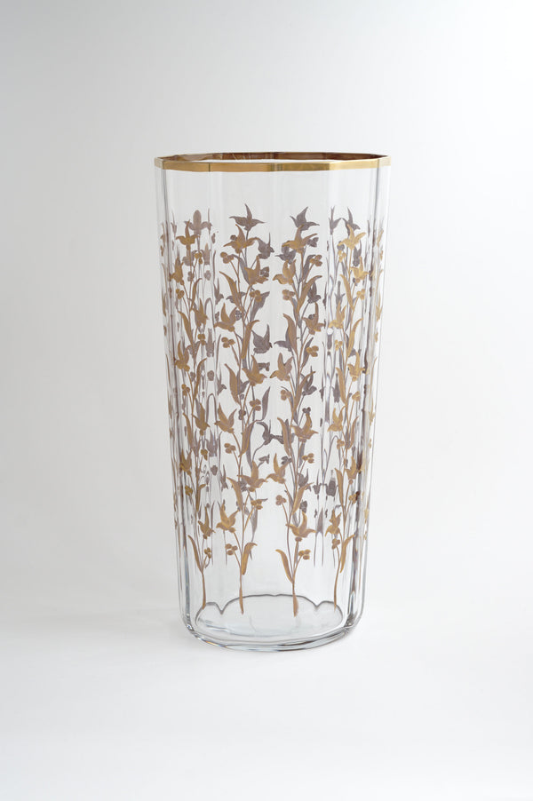 Vase「Bouquet」Large gravure/Gold Paint