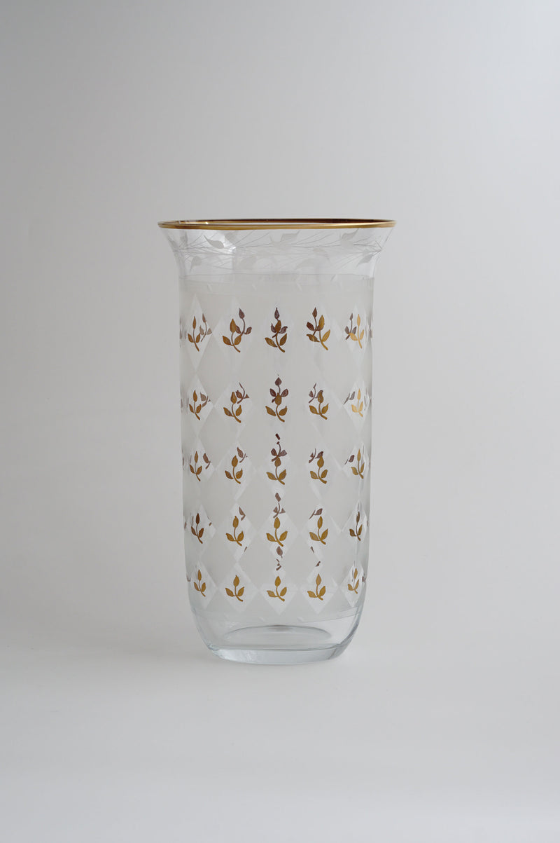 Oval Vase「Arlecchino」Gravure/Gold Paint