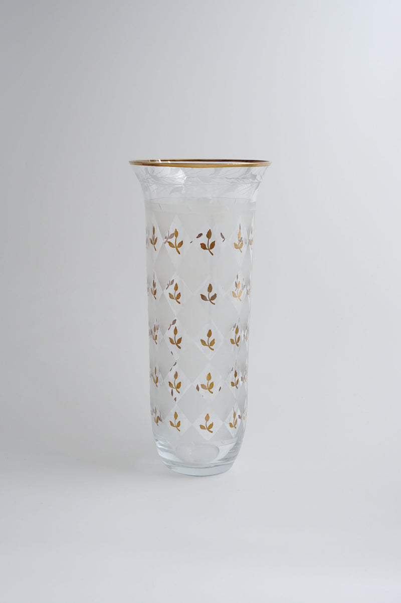 Oval Vase「Arlecchino」Gravure/Gold Paint