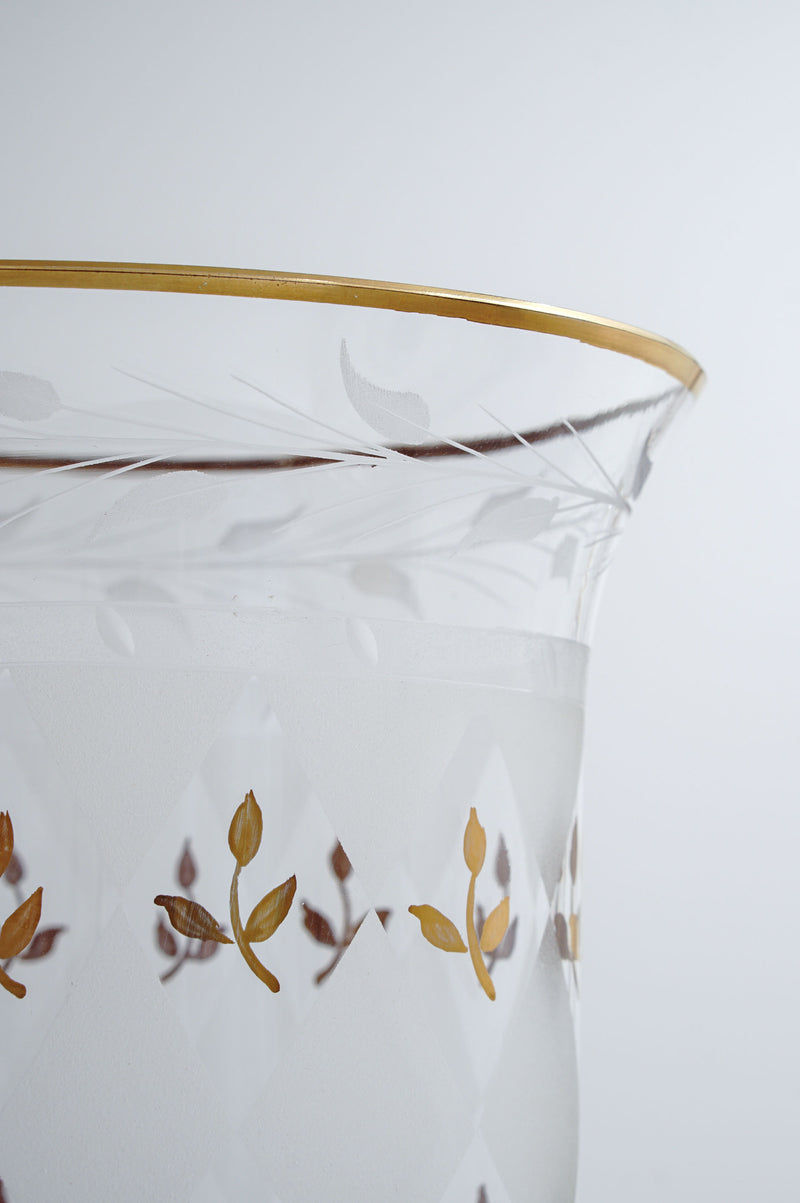 Oval Vase「Arlecchino」Gravure/Gold Paint