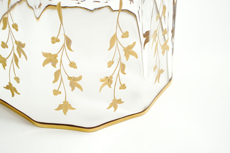 dodecagon Vase「Bouquet」Gravure/Gold paint
