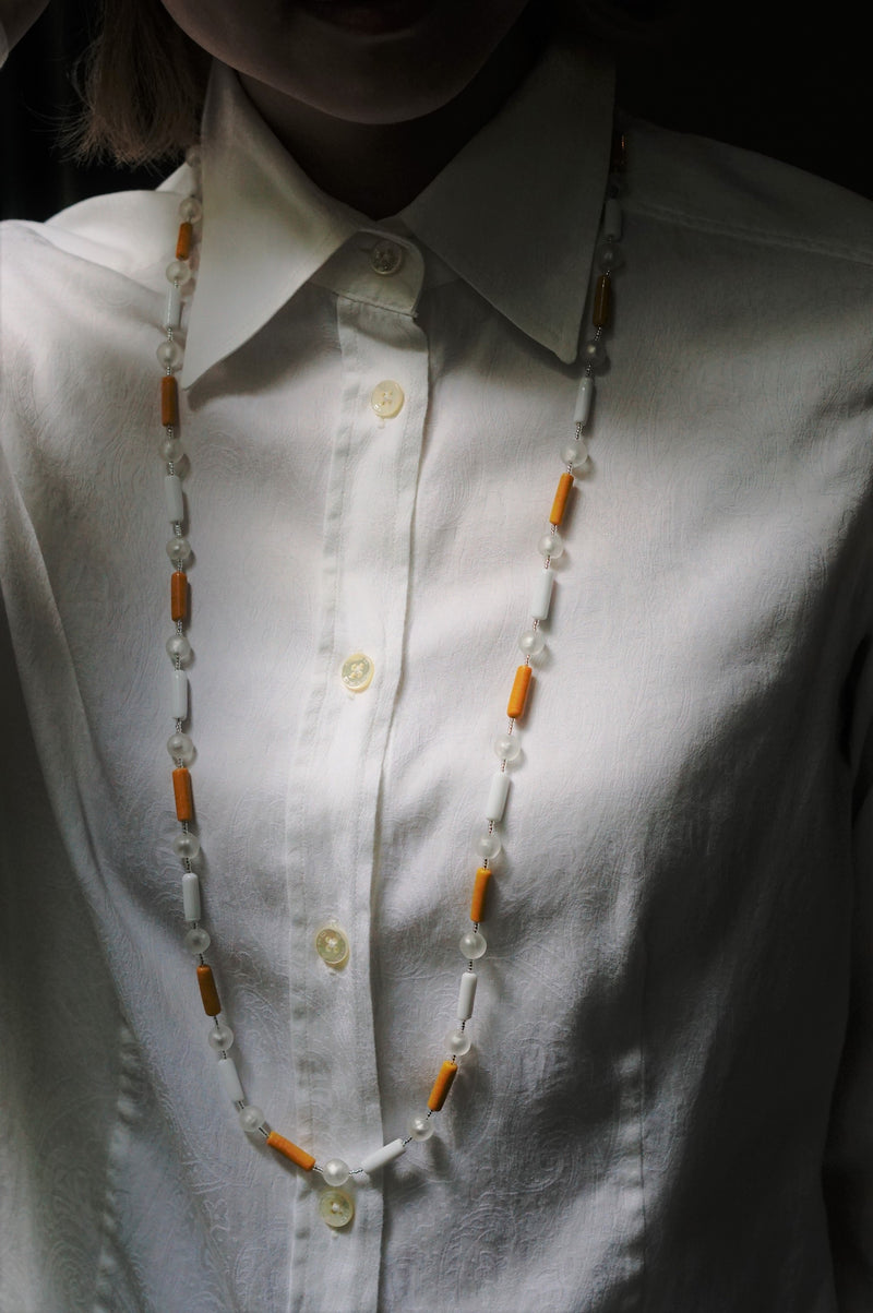 Long Necklace「TAKE NO OMEKASHI」［Giallo/Bianco］