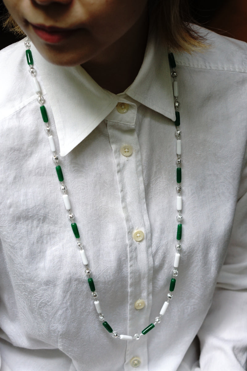 Long Necklace「TAKE NO OMEKASHI」［Bianco/Verde］