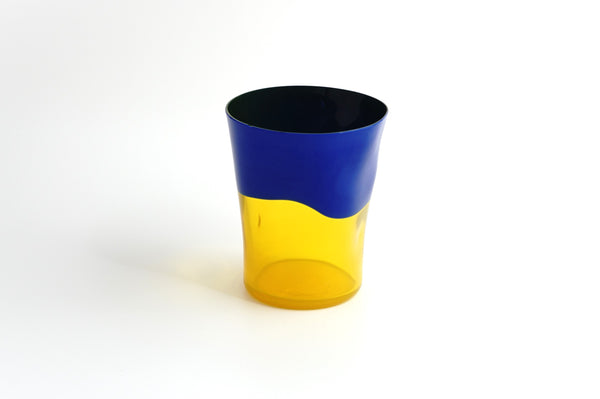 Glass「Rag Time」Blue opaque/Giallo
