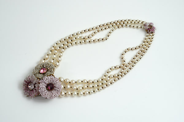 Three Flowers Triple Necklace