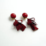 Clip Earring 「Yureru Ribbon(Swingin' Ribbon)」Rouge